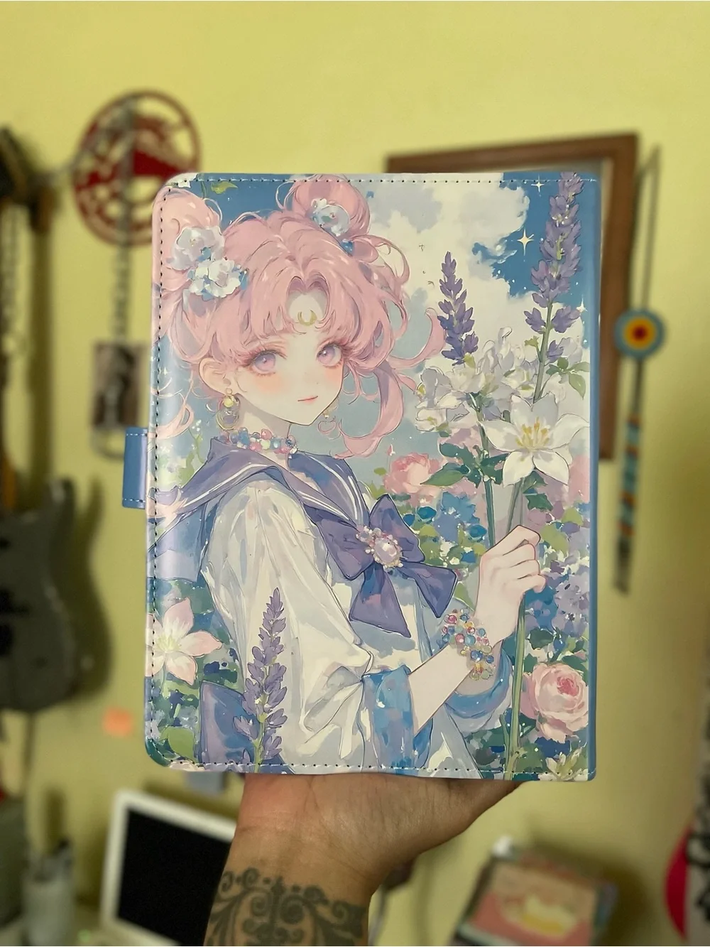 NEW Goth Anime PU Leather Binder Waifu Sailor Moon Purple A5 Journal Notebook